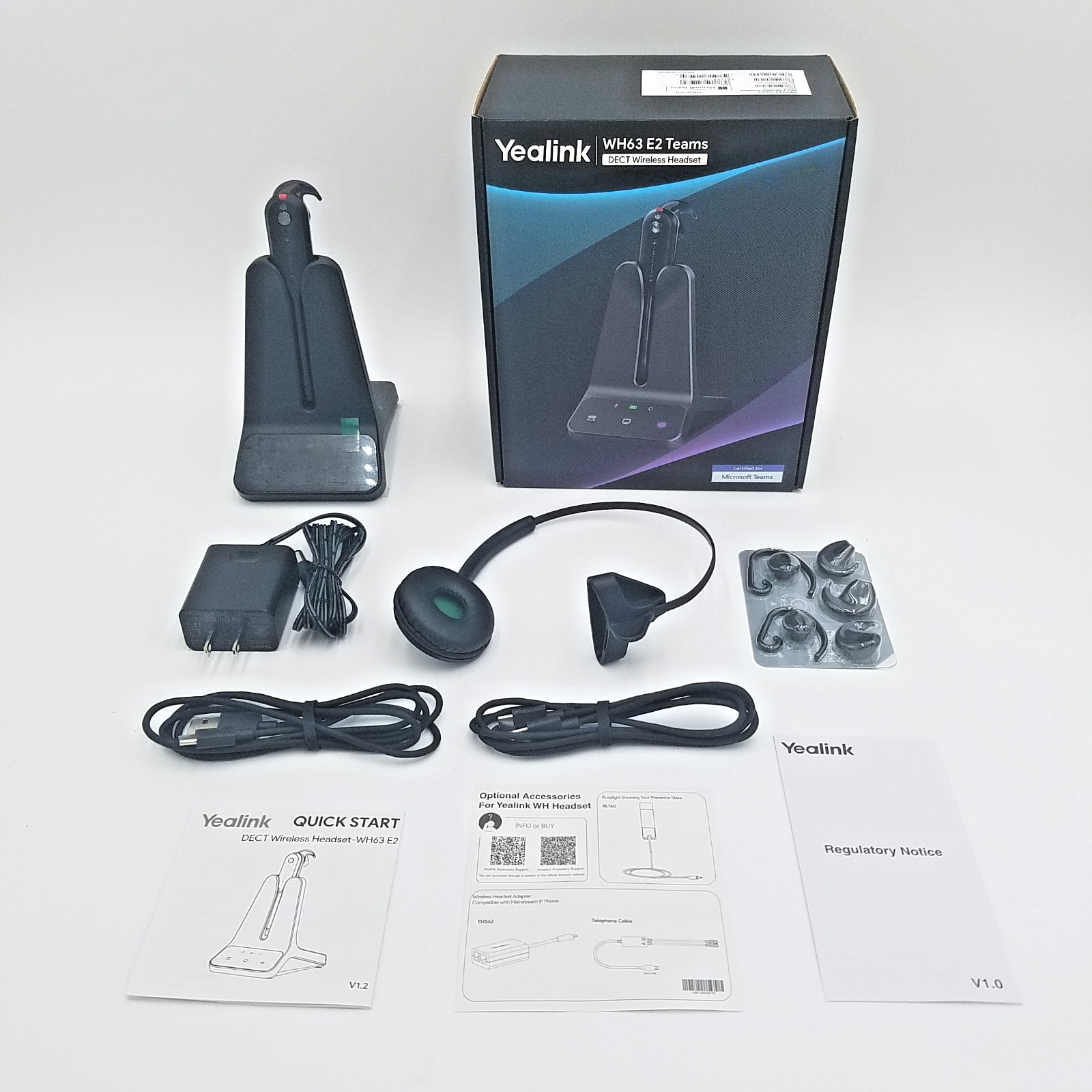 Yealink WH63 E2 Teams DECT Wireless Headset WHM631 WHB630 E2 Microsoft Teams