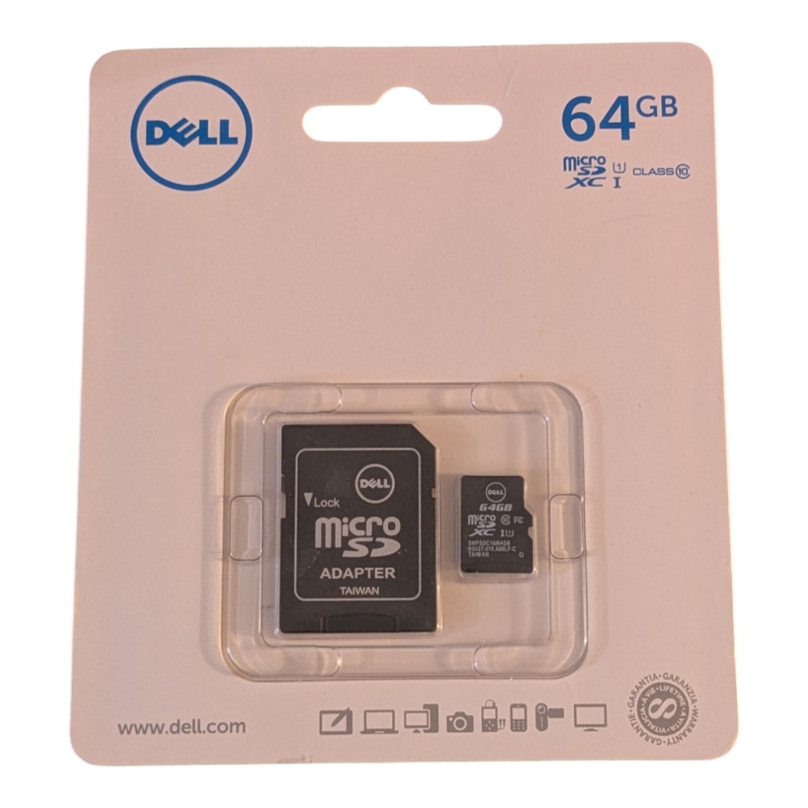 DELL SNPSDC10 64G Micro SD XC I 64 GB W/ Adapter SNPSDC10/64G Sealed 