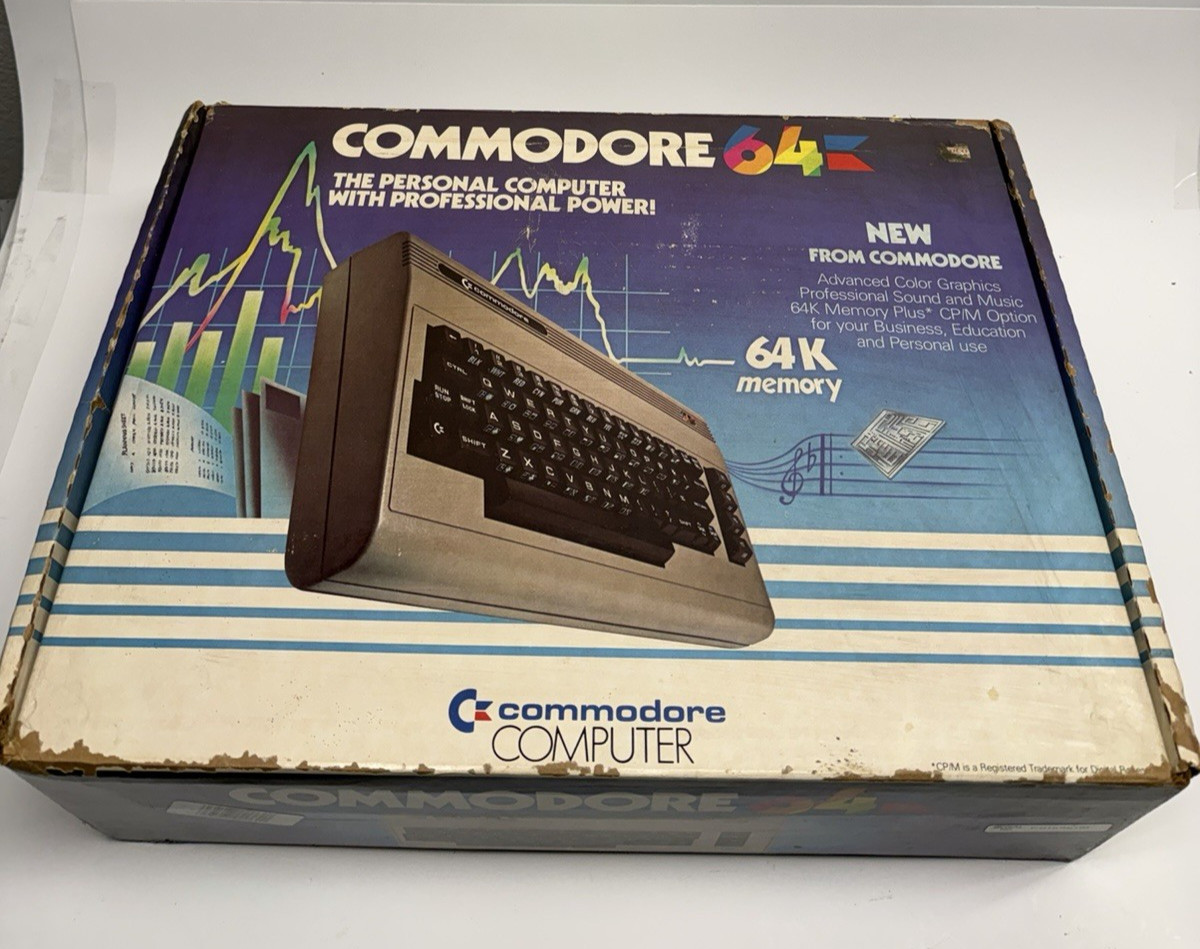 VINTAGE 1992 Commodore 64 C64 Breadbin Computer System - Cosmetic Damage -