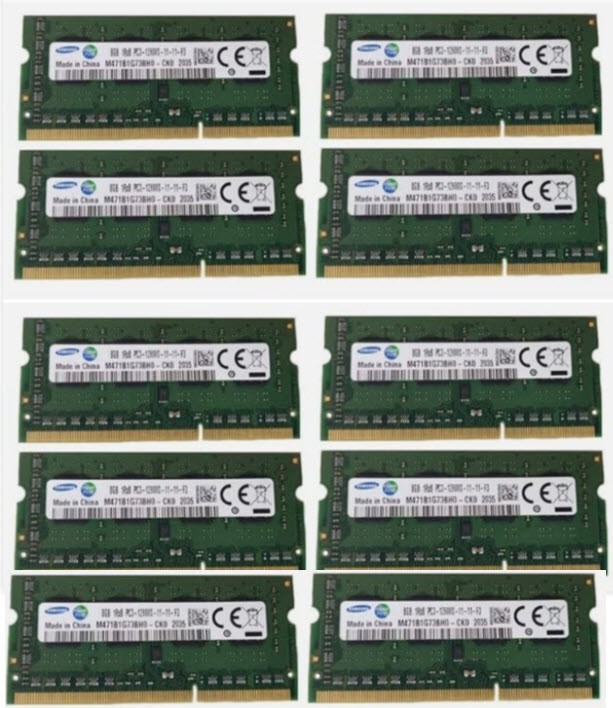 Lot (10) 8GB SAMSUNG 1600MHz PC3L-12800S Laptop Memory 80GB Total-FREE SHIPPING