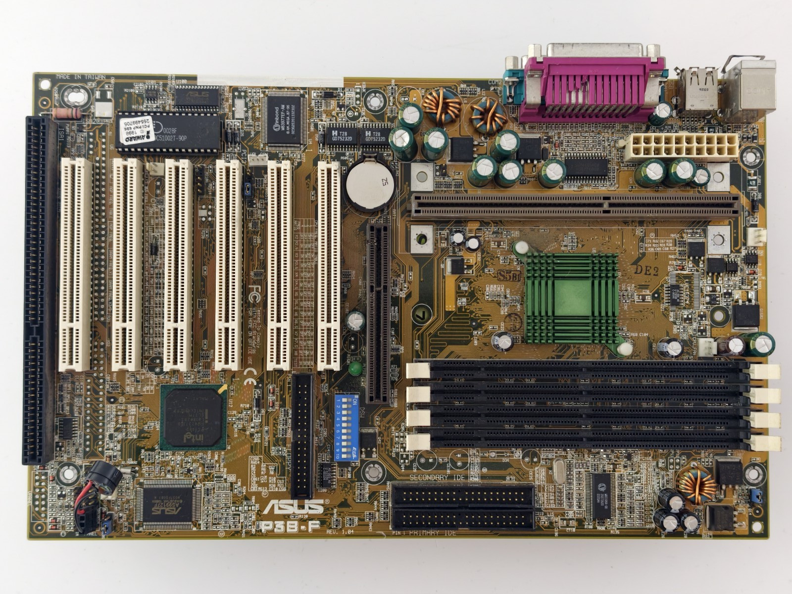 ASUS P3B-F Motherboard Rev 1.04 Intel 440BX Slot1 retro