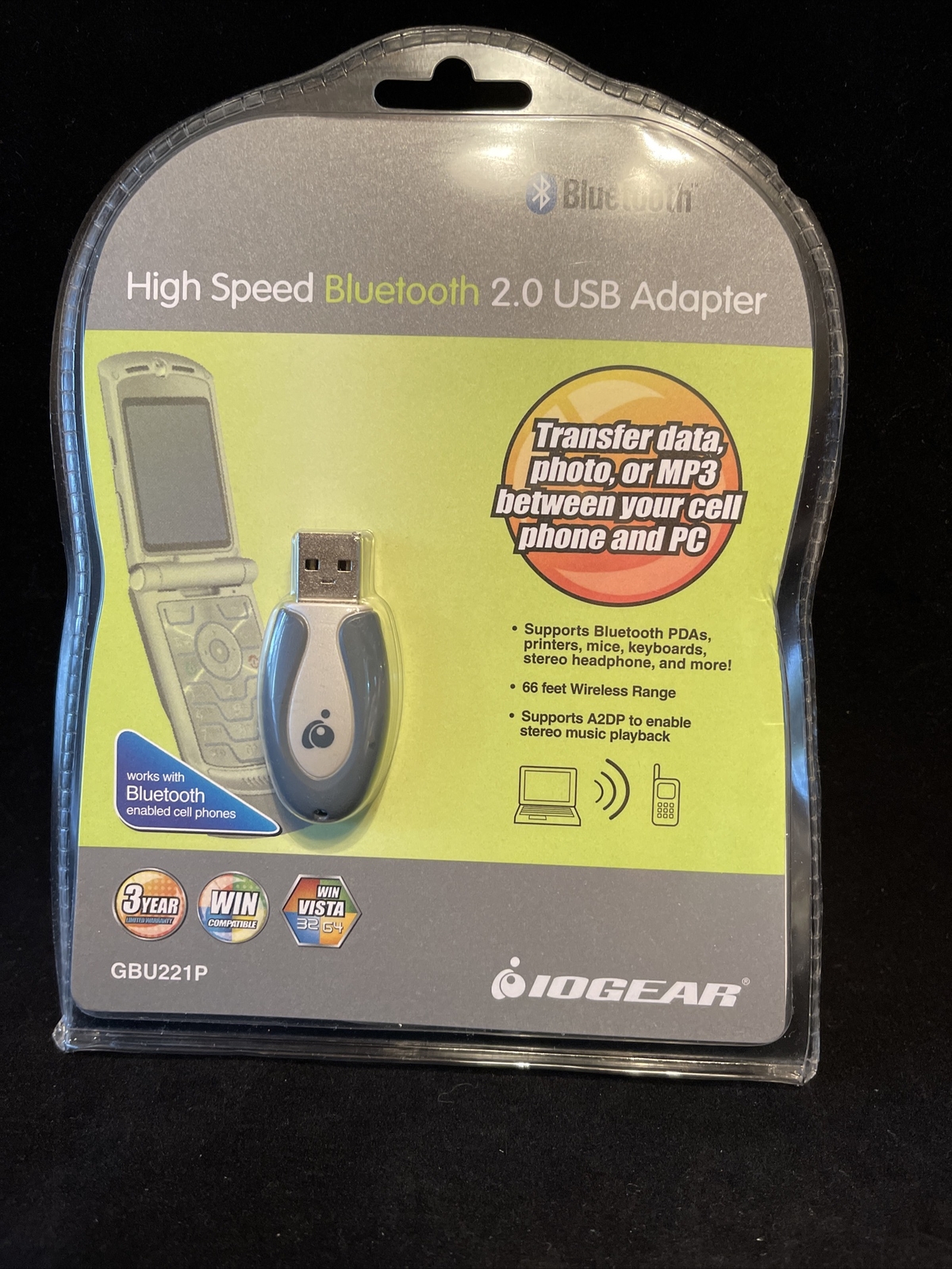 IOGear High Speed Bluetooth 2.0 USB Adapter Class 2 GBU221- EXPEDITED SHIP