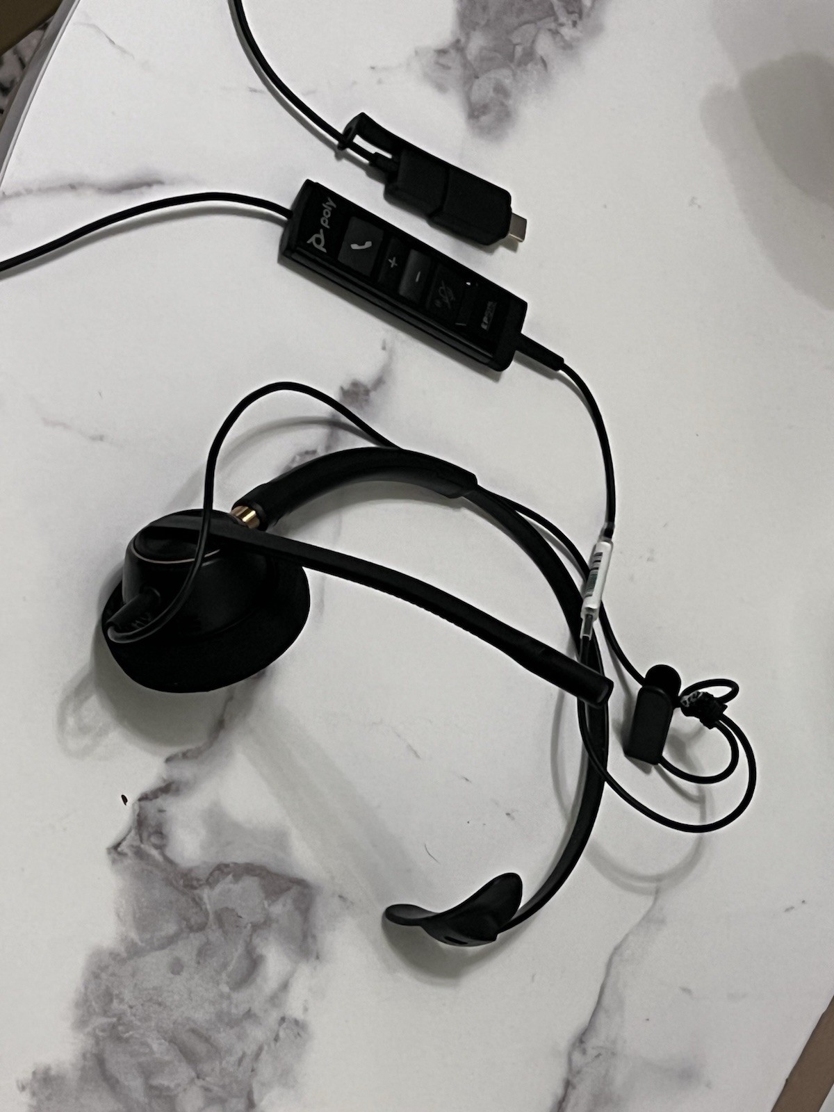 Poly EncorePro EP515 USB Headset Black USB/USB-C Boom Mic Volume Control