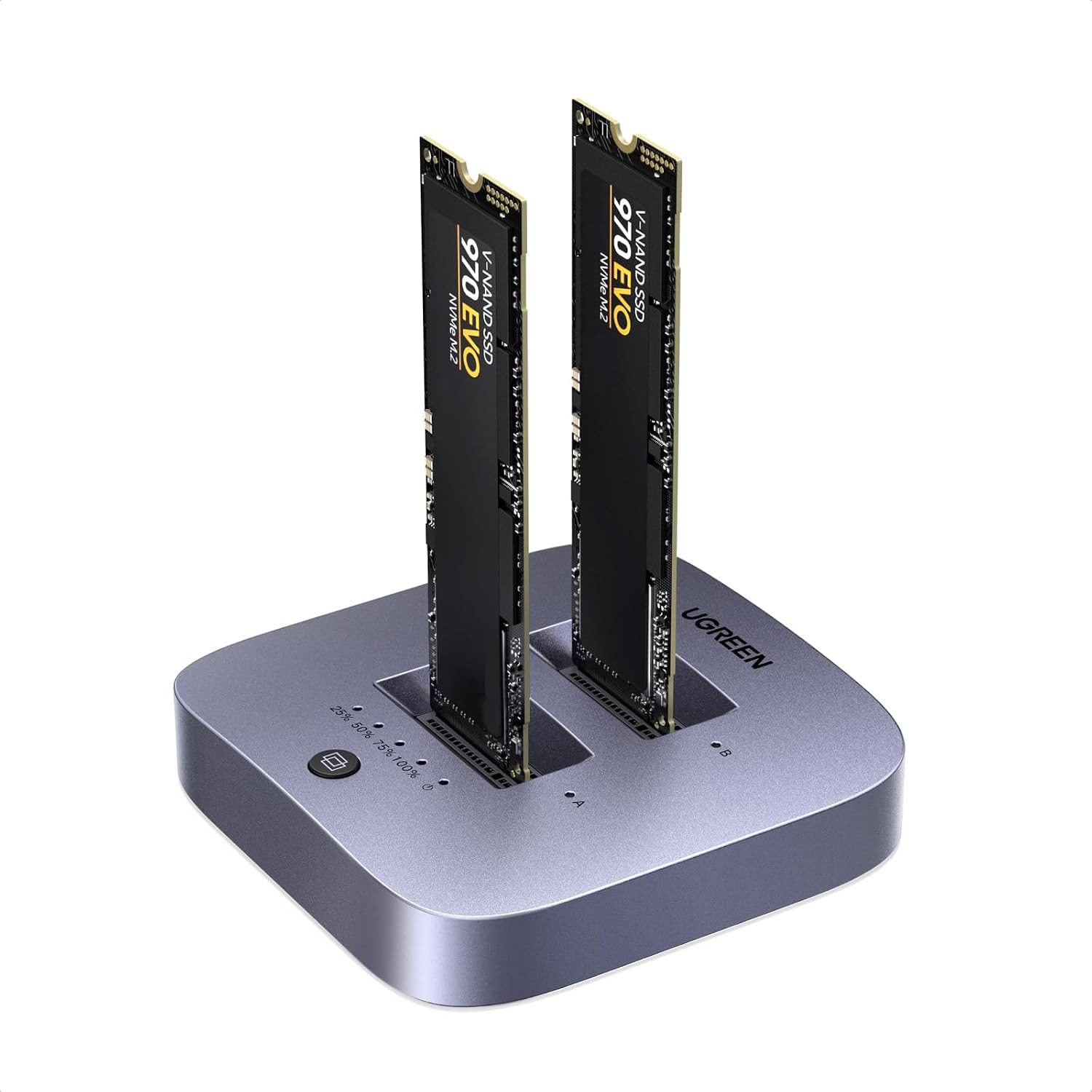 UGREEN 20Gbps Cloner, M.2 Duplicator Dual Bay Nvme Enclosure | Tool-Free USB3.2