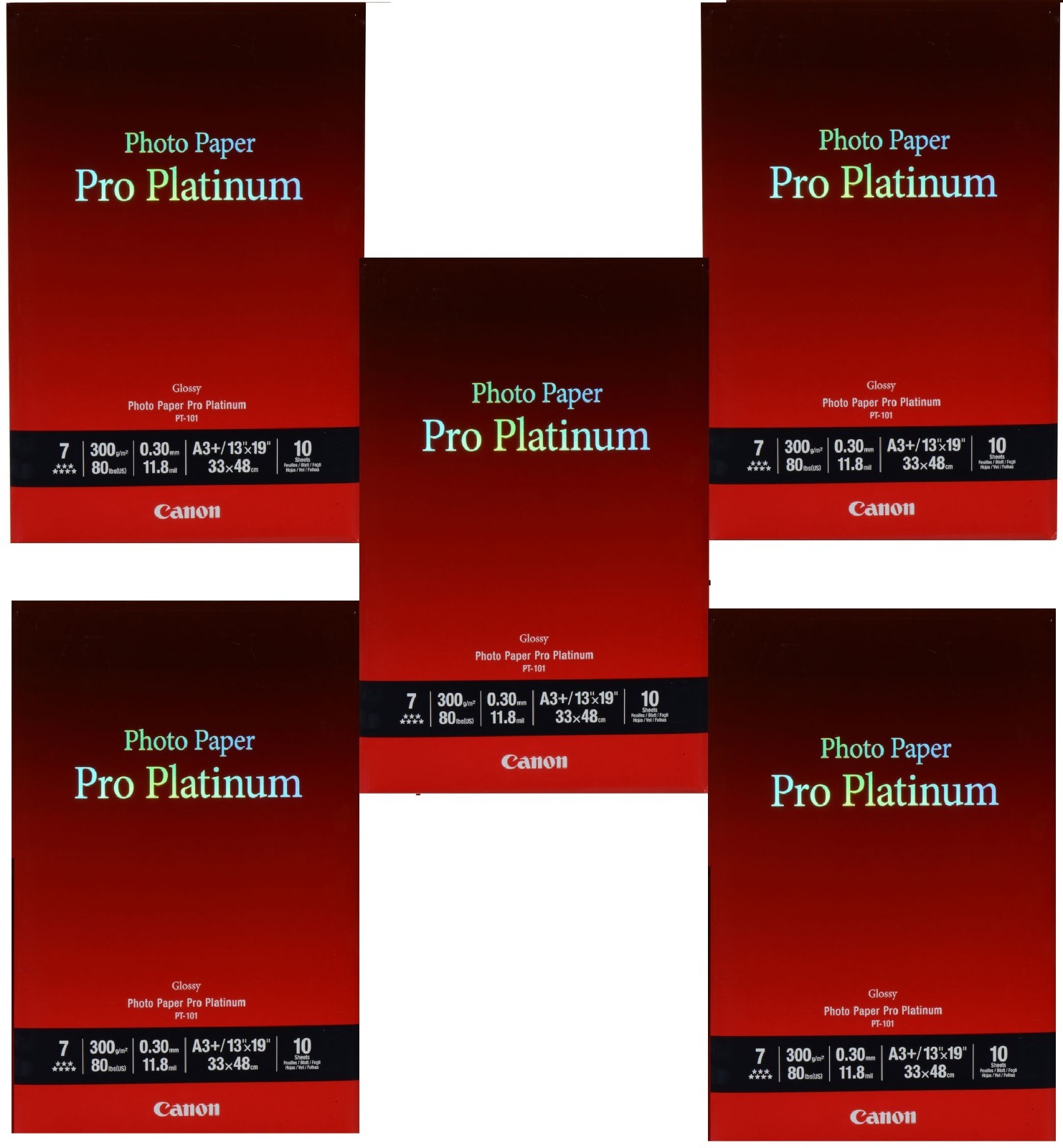 Canon Pro Platinum 13"x19", 10 Sheets, 5 Pack