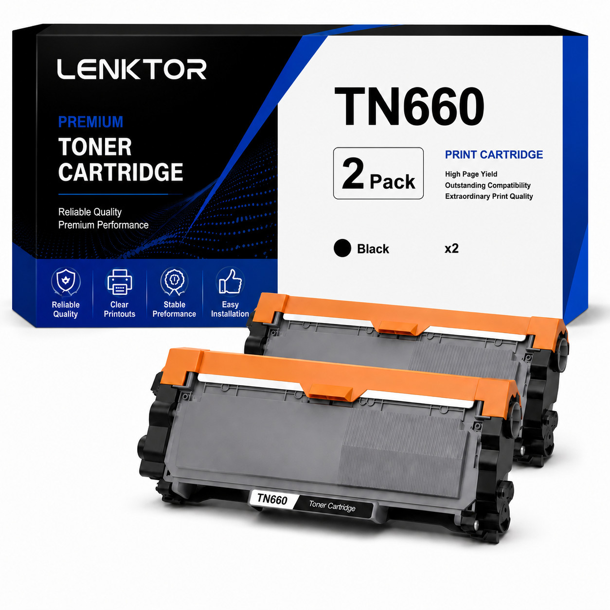 TN660 2PK 2BK High Yield Toner Cartridge HL-L2305W HL-L2315DW HL-L2340DW L2360DW