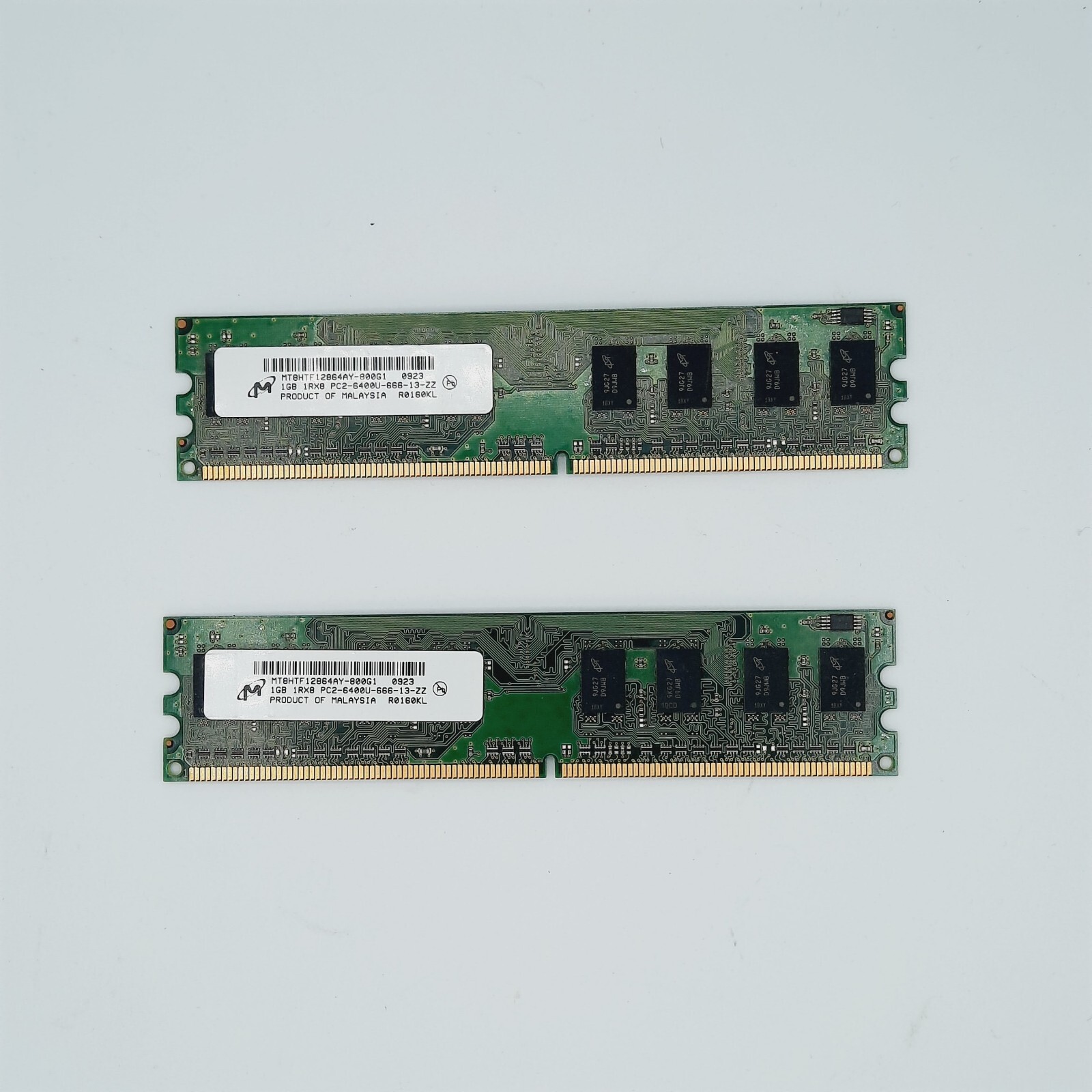 TESTED  Micron 2GB 2 x 1GB PC2-6400U DDR2 Ram 800 Memory MT16HTF25664AY-800G1