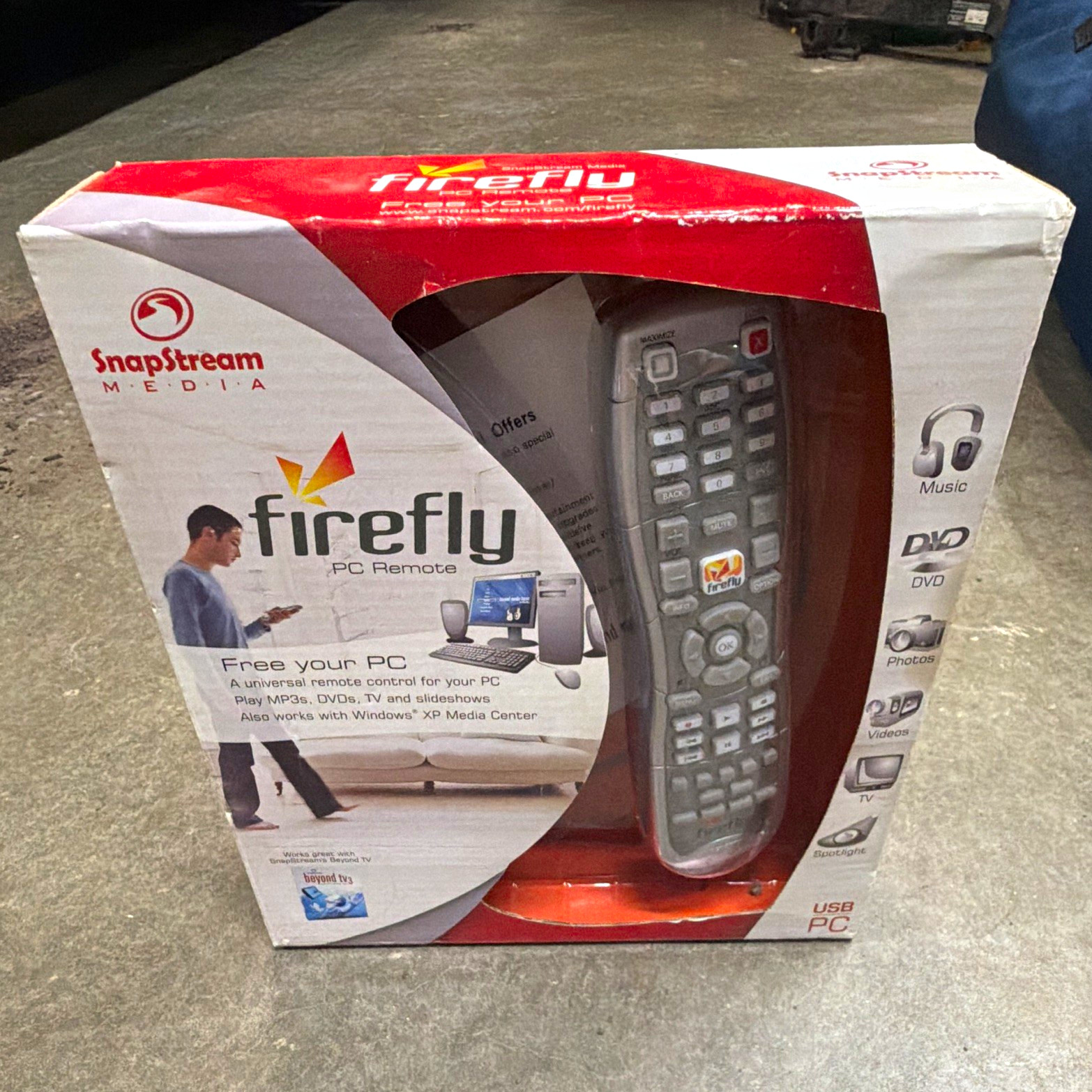 SnapStream Media Firefly PC Remote Control USB for PC, Silver