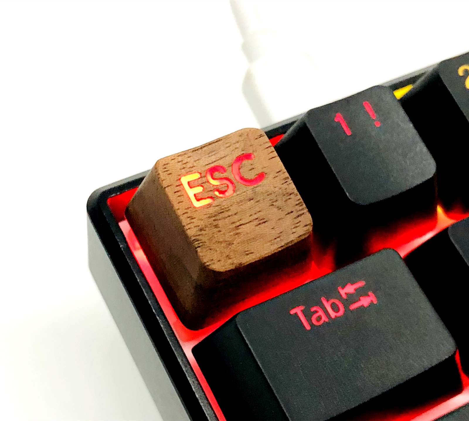 Solid Wood Keycaps Wooden Backlit Keycap R4 Artisan For MX Mechanical Keyboard