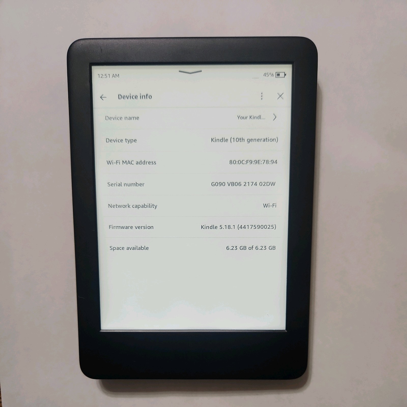 Amazon Kindle Basic 10th Gen J9G29R 8GB, Wi-Fi, 6-inch, Black