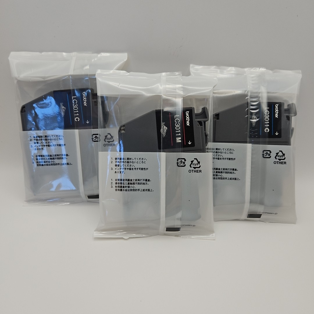 GENUINE Brother LC3011 (2) Cyan And (1) Magenta Ink Cartridge Sealed Packages