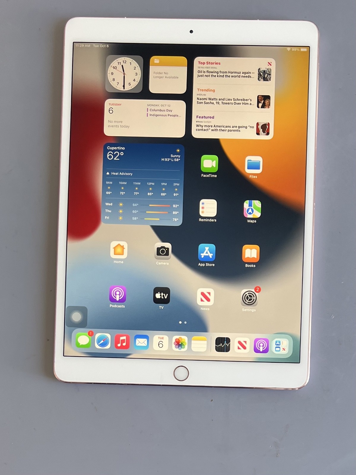 Apple iPad Pro 10.5-inch A1709 256GB Wi-Fi + Cellular Rose Gold Battery 96%