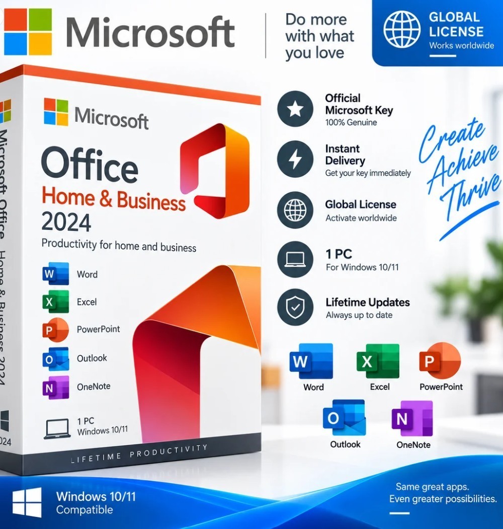 Microsoft Office 2024 Home & Business | 1 PC/Mac | Account Bind KEY RRP: 299.99