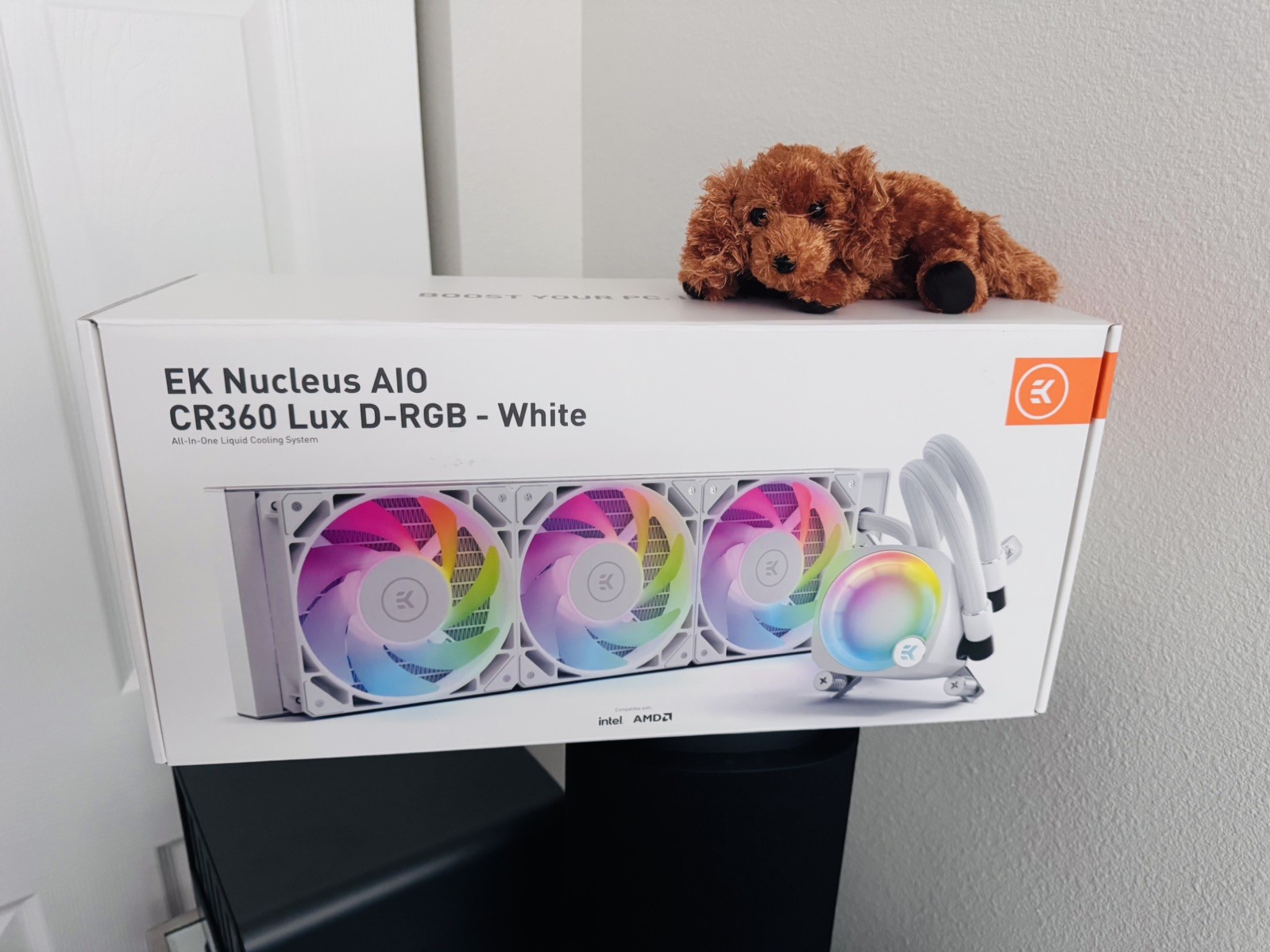 EK Nucleus AIO CR360 Lux D-RGB 360mm Liquid CPU Cooler White - Open Box