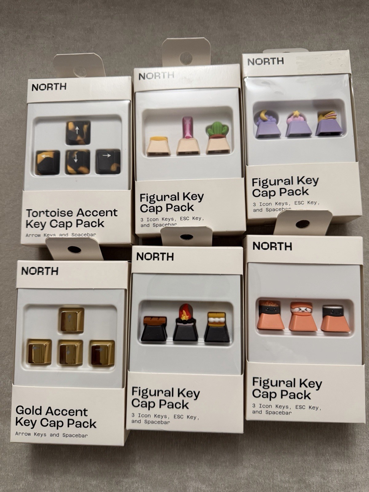 North Figural Key Cap Pack Lot Of 6 Packs New