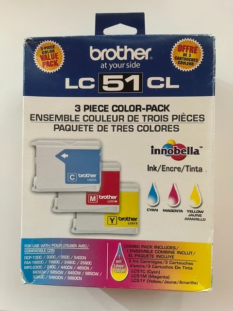 Brother Genuine LC51CL C/M/Y 3-Pack + 2 LC51BK Inkjet Ink Cartridges .
