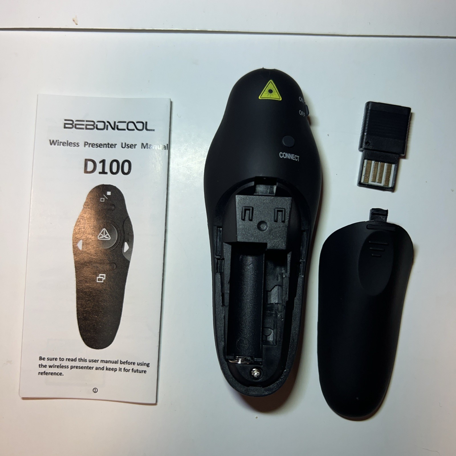 BEBONCOOL 2.4GHz Wireless Presenter With Red Laser Pointer PPT Flip Page Pen