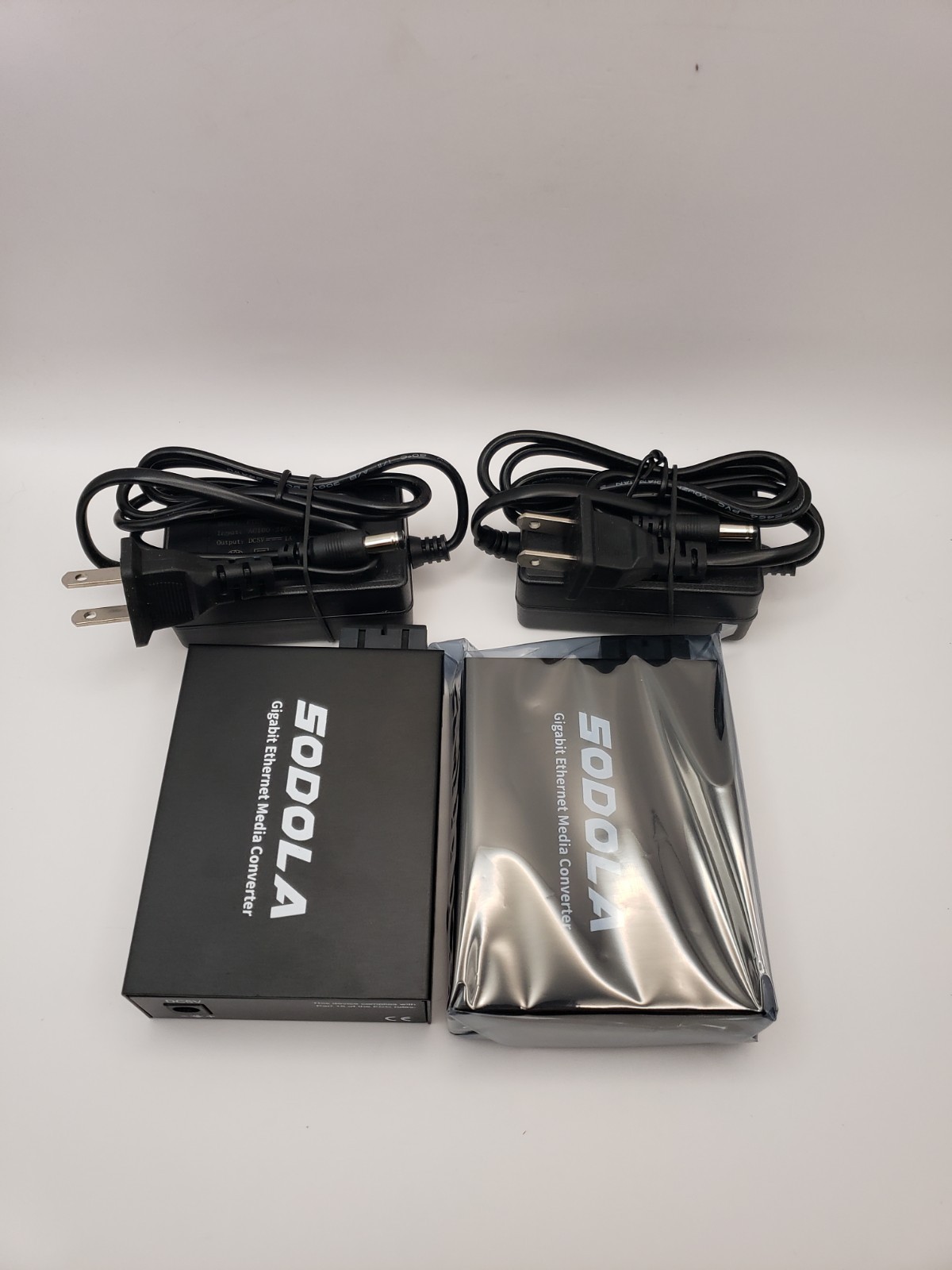 Sodola Black Ethernet Media Converter Pair of 1.25G/s Bidi Gigabit Single 2Pcs
