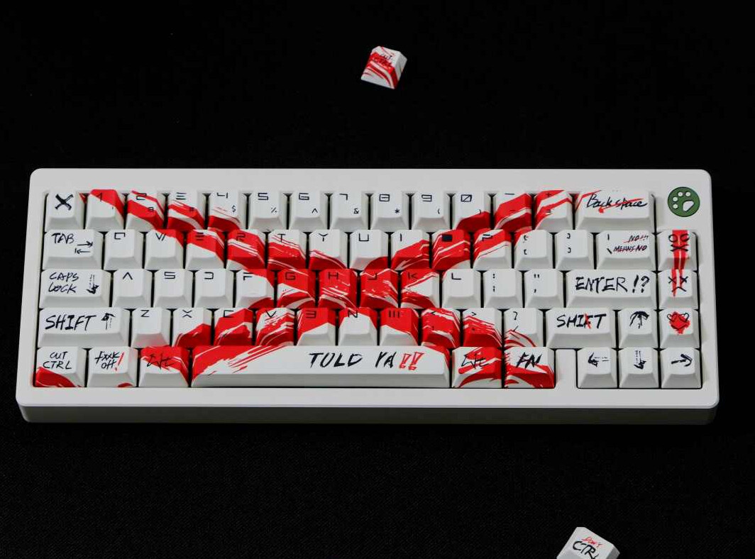 PBT EVA X White Theme Keyboard Keycaps Cherry Profile Set for MX