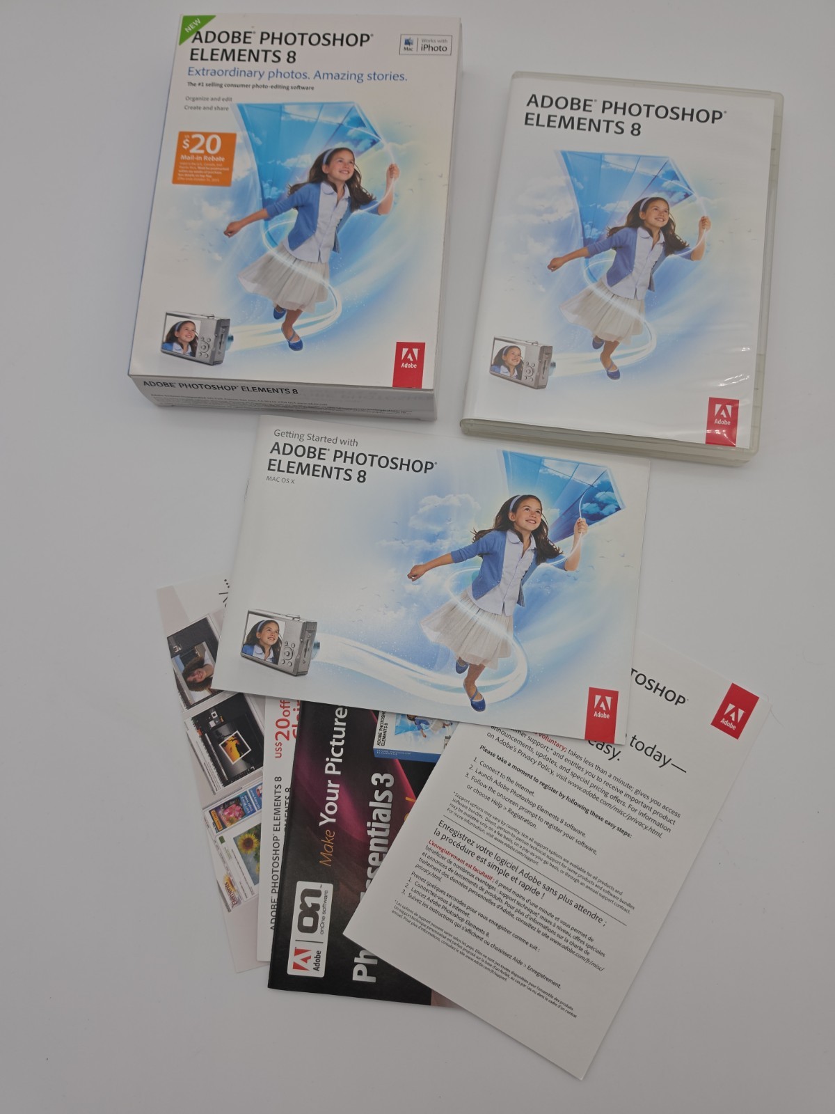 Adobe Photoshop Elements 8 Software Disc With Serial Number Install Key Mac OS