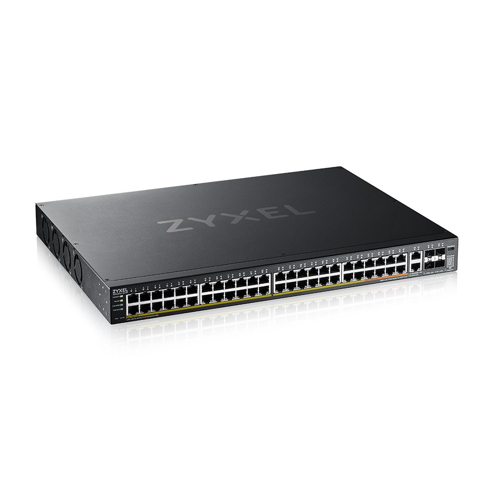 ZYXEL 48-port GbE L3 Access PoE+ Switch with 6 10G Uplink [600 W] (xgs2220-54hp)