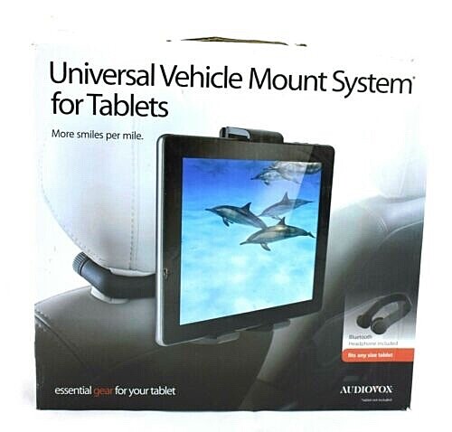 NEW Audiovox IPDUNVBT Universal Vehicle Mount System for Most Tablets BLACK