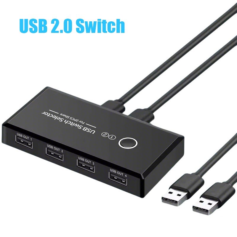 USB 2.0/3.0 Switch, USB Switcher 2 Computers Share 4 USB for PC Keyboard Printer
