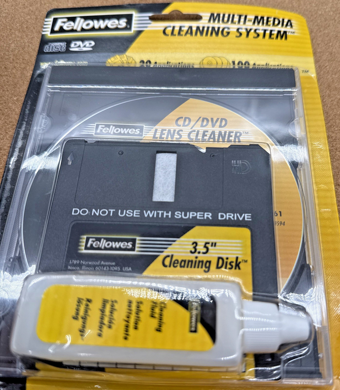 Fellowes Multi-Media Cleaning System 3.5" Disk CD DVD Drive 99751