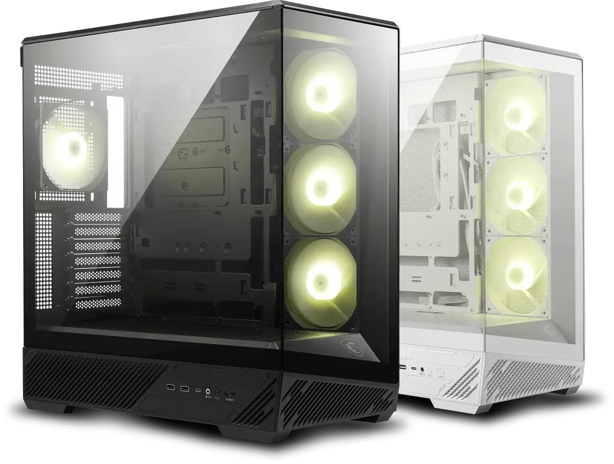 MSI MAG PANO 130R PZ Black ATX Mid-Tower Case Panoramic Tempered Glass PC