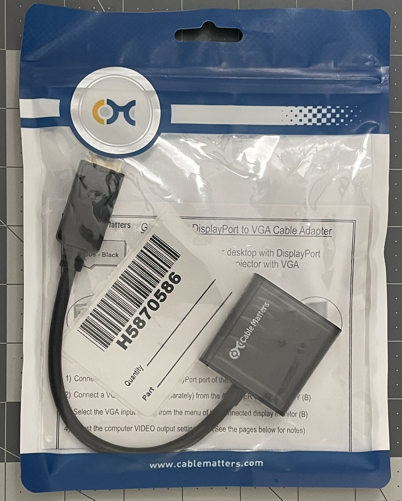 Cable Matters Display Port to VGA Adapter