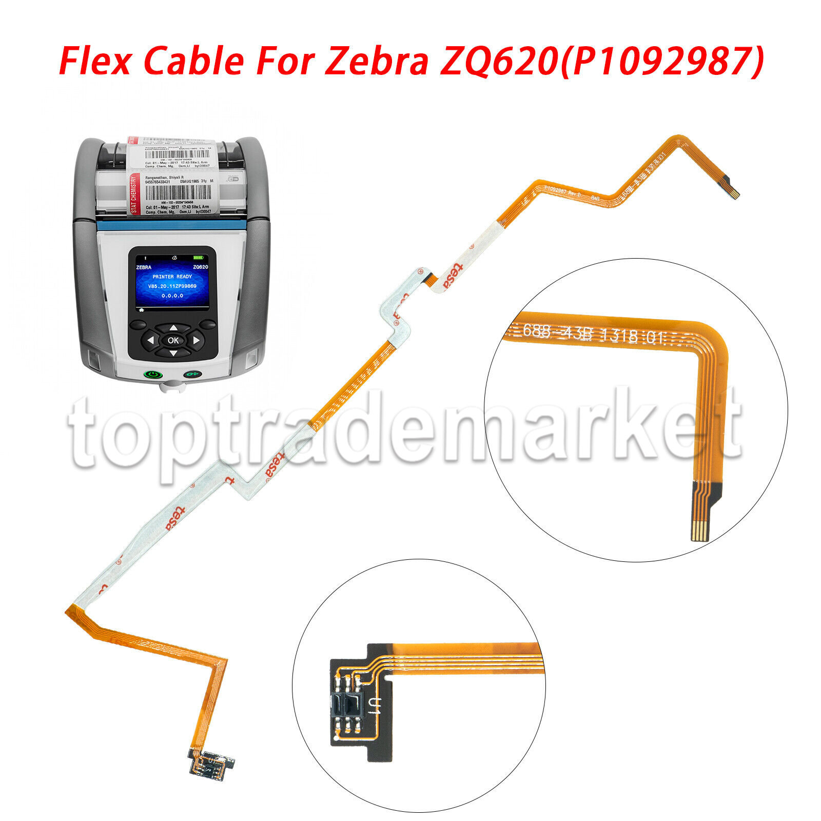 US New Sensor Flex Cable P1092987 For Zebra ZQ620 Direct Thermal Label Printer