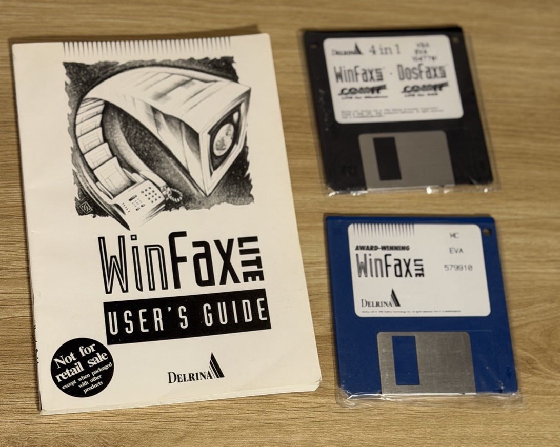 2 WinFax Lite disks W/ manual Pictured Vintage