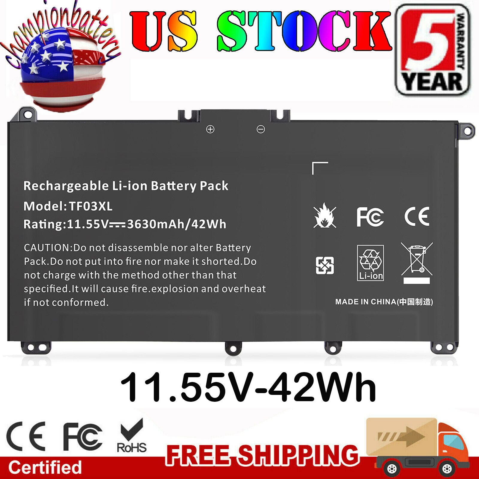 Battery For HP Pavilion 15-CC123CL 15-CC561ST 17-AR050WM HSTNN-LB7L HSTNN-UB7J