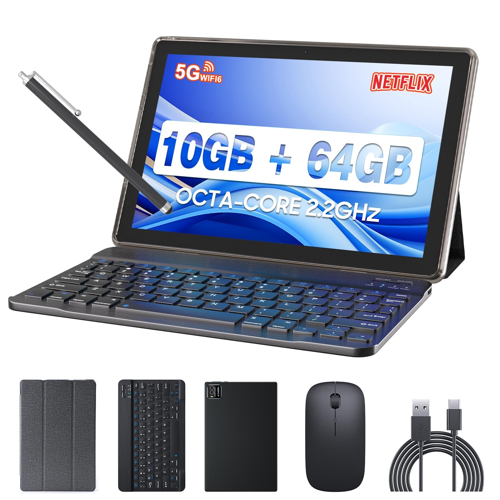MTK8768 Octa-CORE 10.1Inch RAM 10GB(4GB+6GB Expand) +64GB ROM+1TB Expandable ...