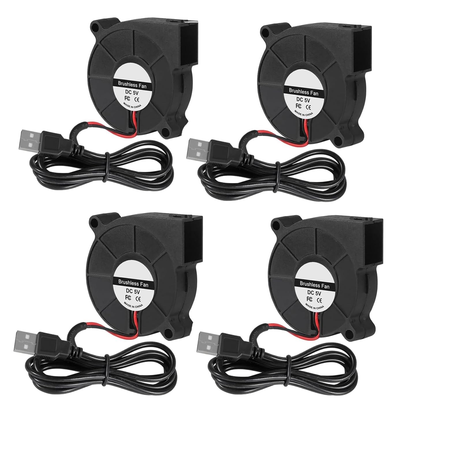 4PCS 5015 USB 5V Blower Cooling Fan 50mm x 50mm x 15mm 5V USB Blower Fan for ...