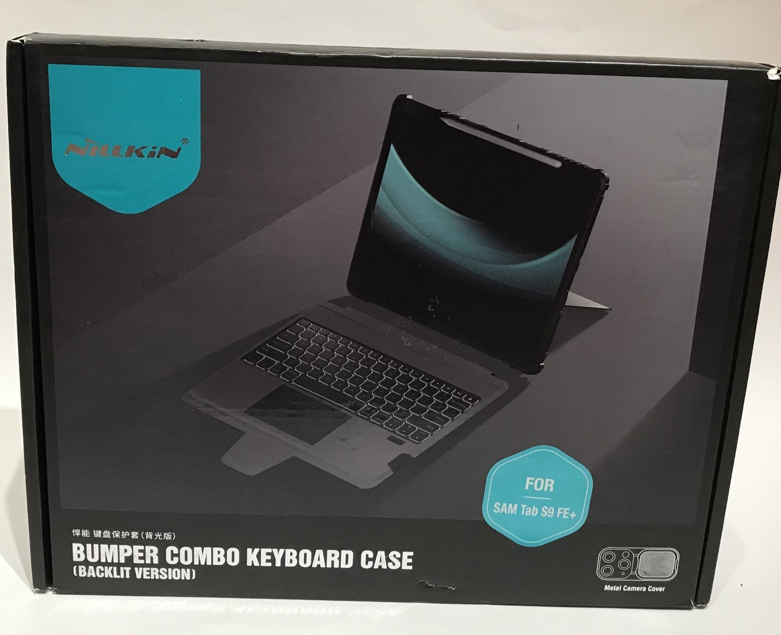 NEW Seal, Nillkin Bumper Combo Keyboard Case(Backlit Version) For Sam Tab S9 FE+