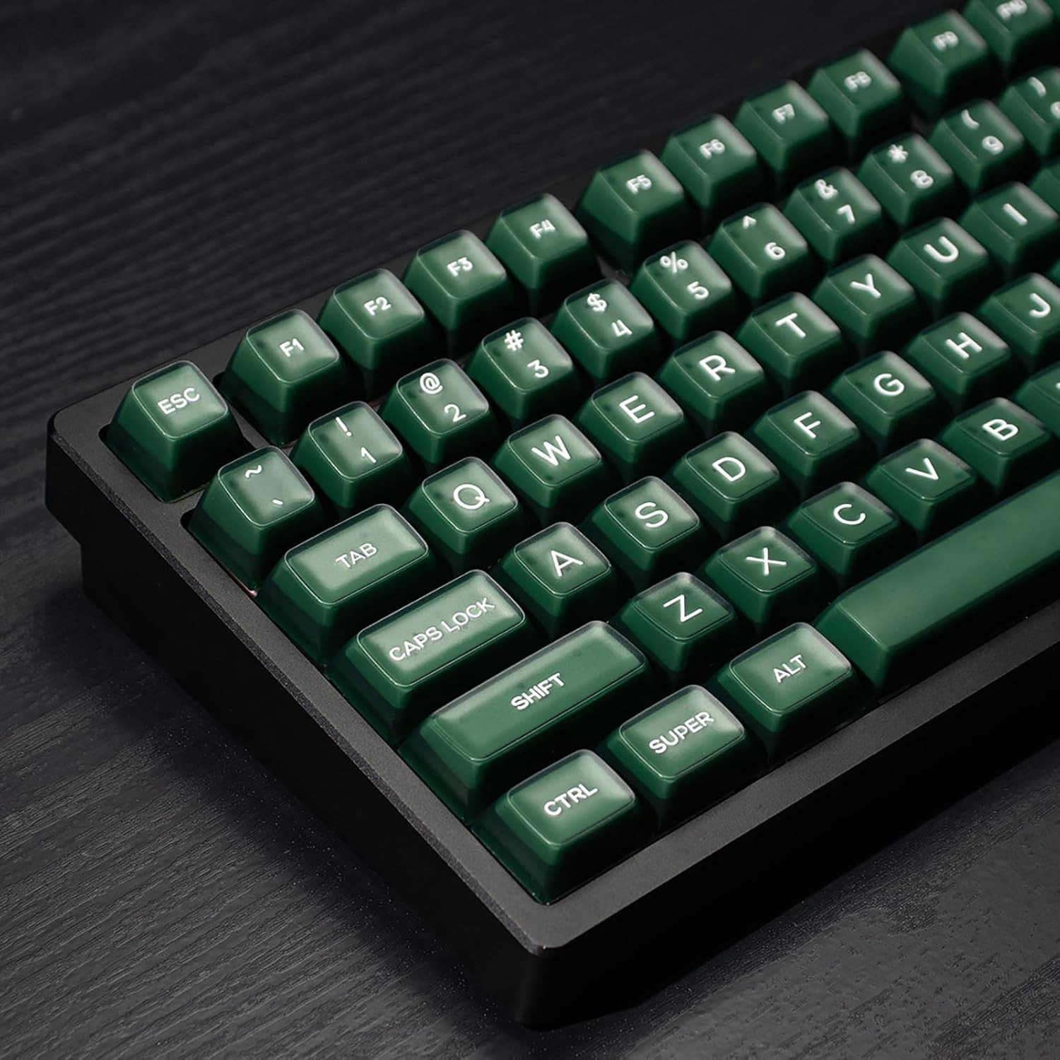 142 Keys PBT Doubleshot SA Keycaps Dark Green Translucent Set 