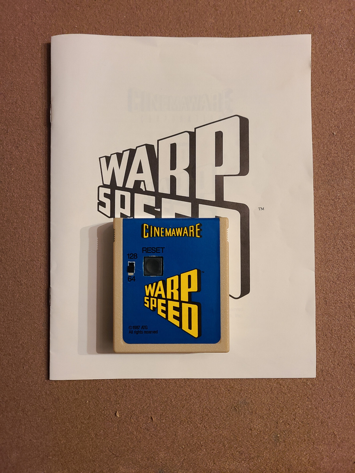 Commodore 64 Warp Speed Cartridge W/ Instructions and Box? TESTED Cinemaware