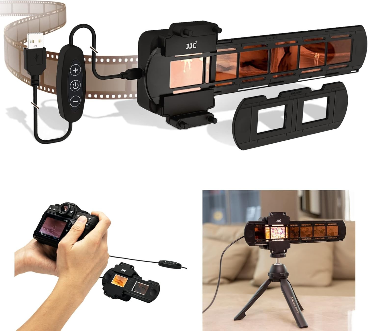 JJC 35mm Negative Film Scanning Copying LED Light Set Includes Slides Holder,...