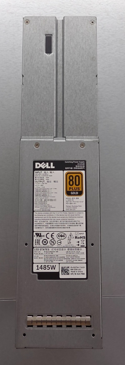 Lot of 4 Dell EMC Compellent SCV3020 5020 7020 1485W P. Supply L1485E-SO 240V