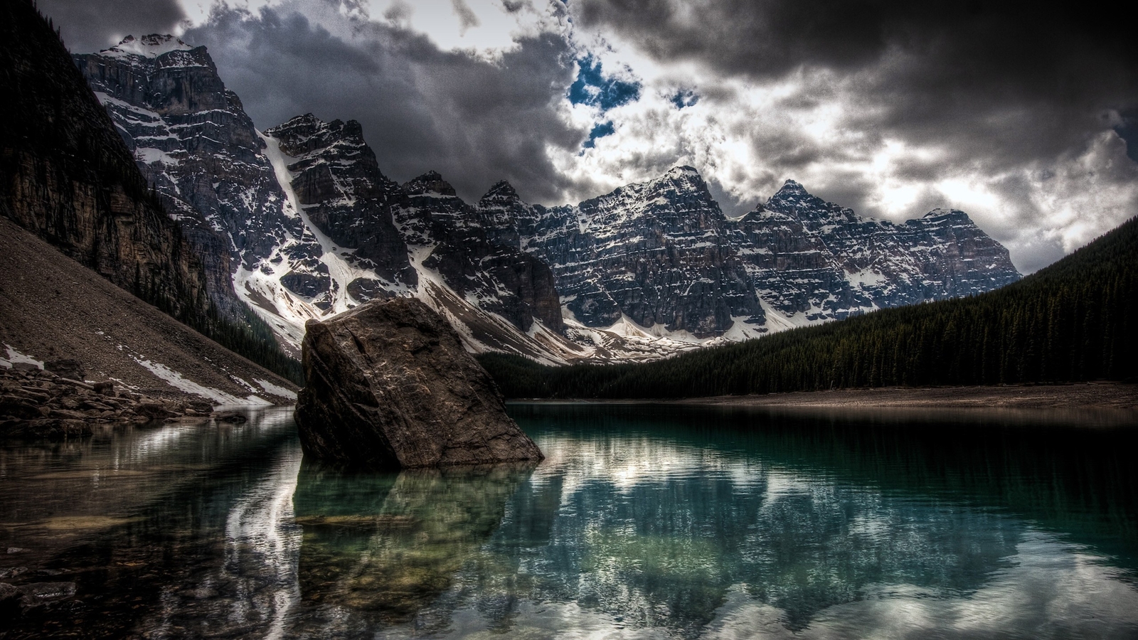 Landscape nature mountains sky moraine lake canada banff Custom Gaming Mat Desk