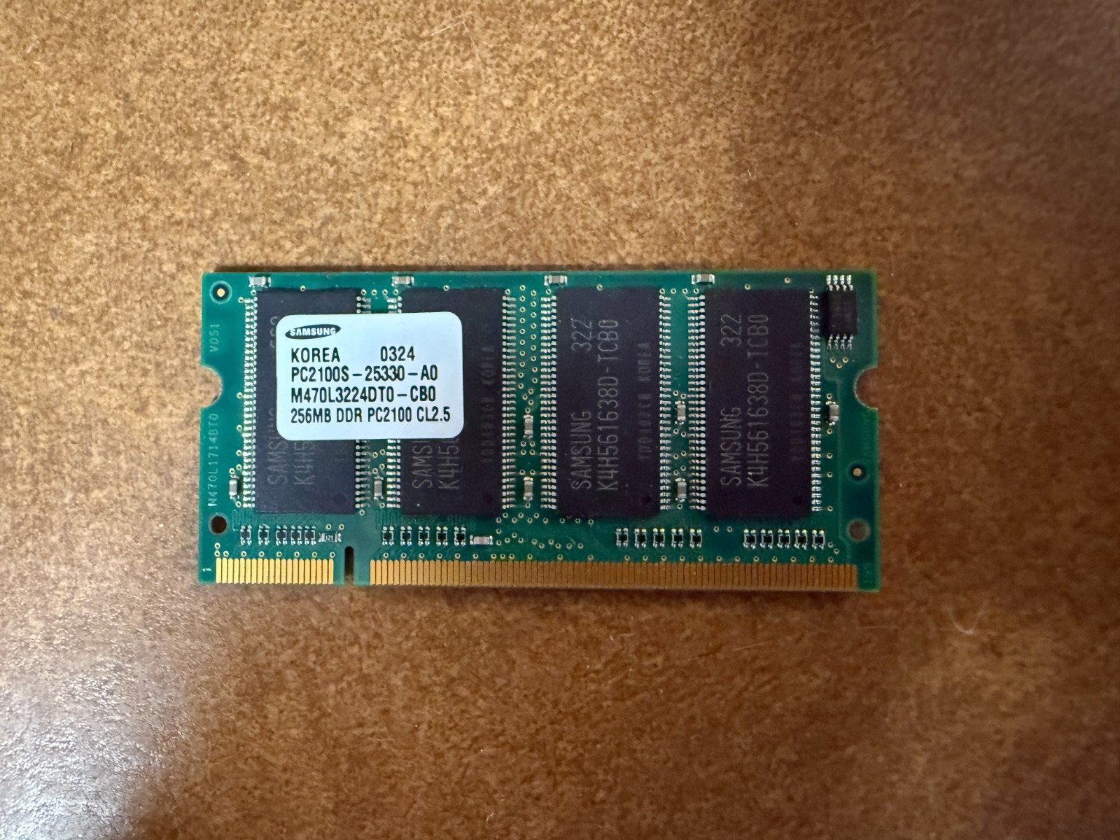 Samsung M470L3224DT0-CB0 PC2100S-25330-A0 256MB DDR PC2100 Memory
