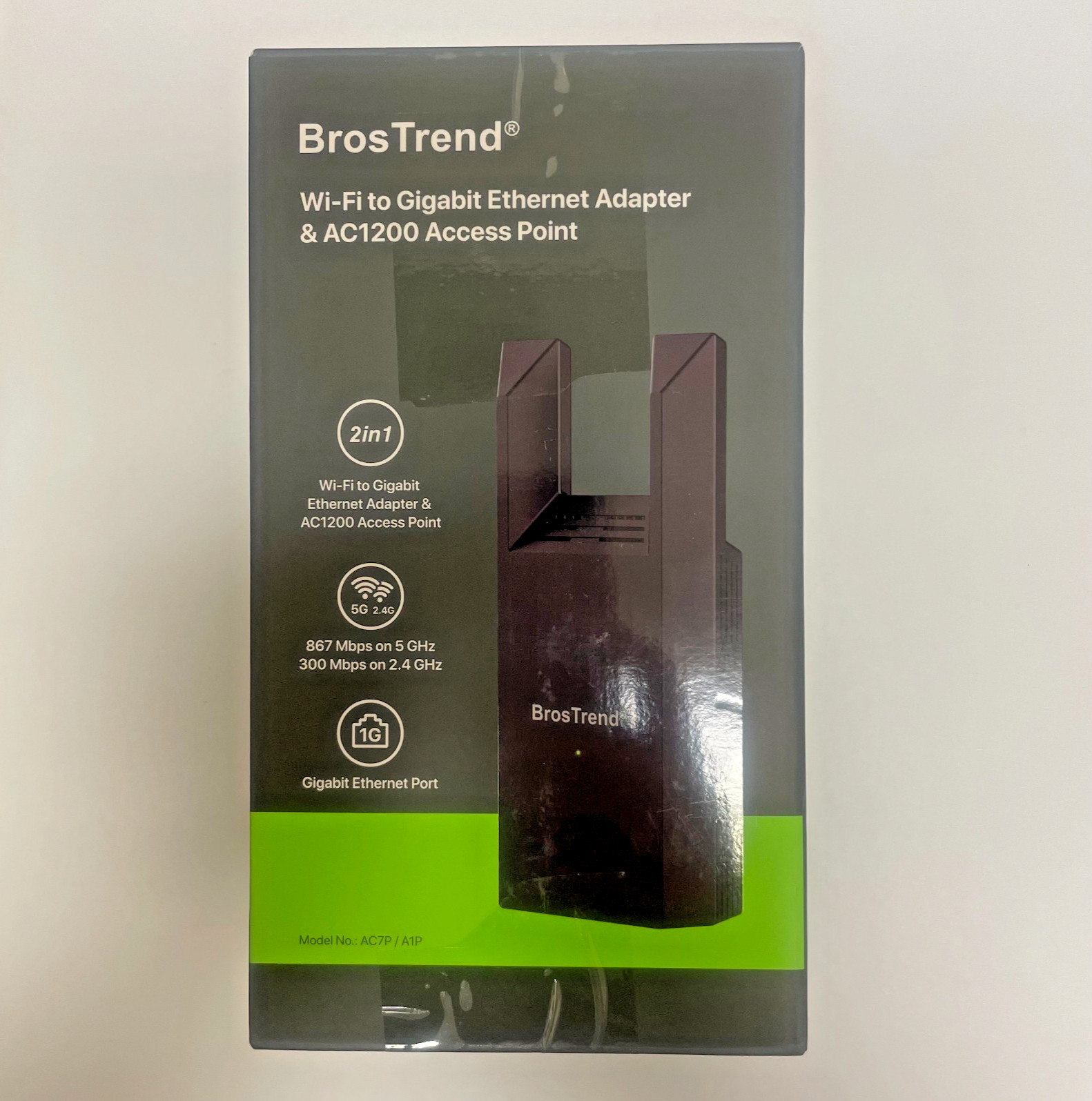 BrosTrend AC1200 WiFi to Gigabit Ethernet Adapter Access Point AC7P A1P 5GHz 2.4