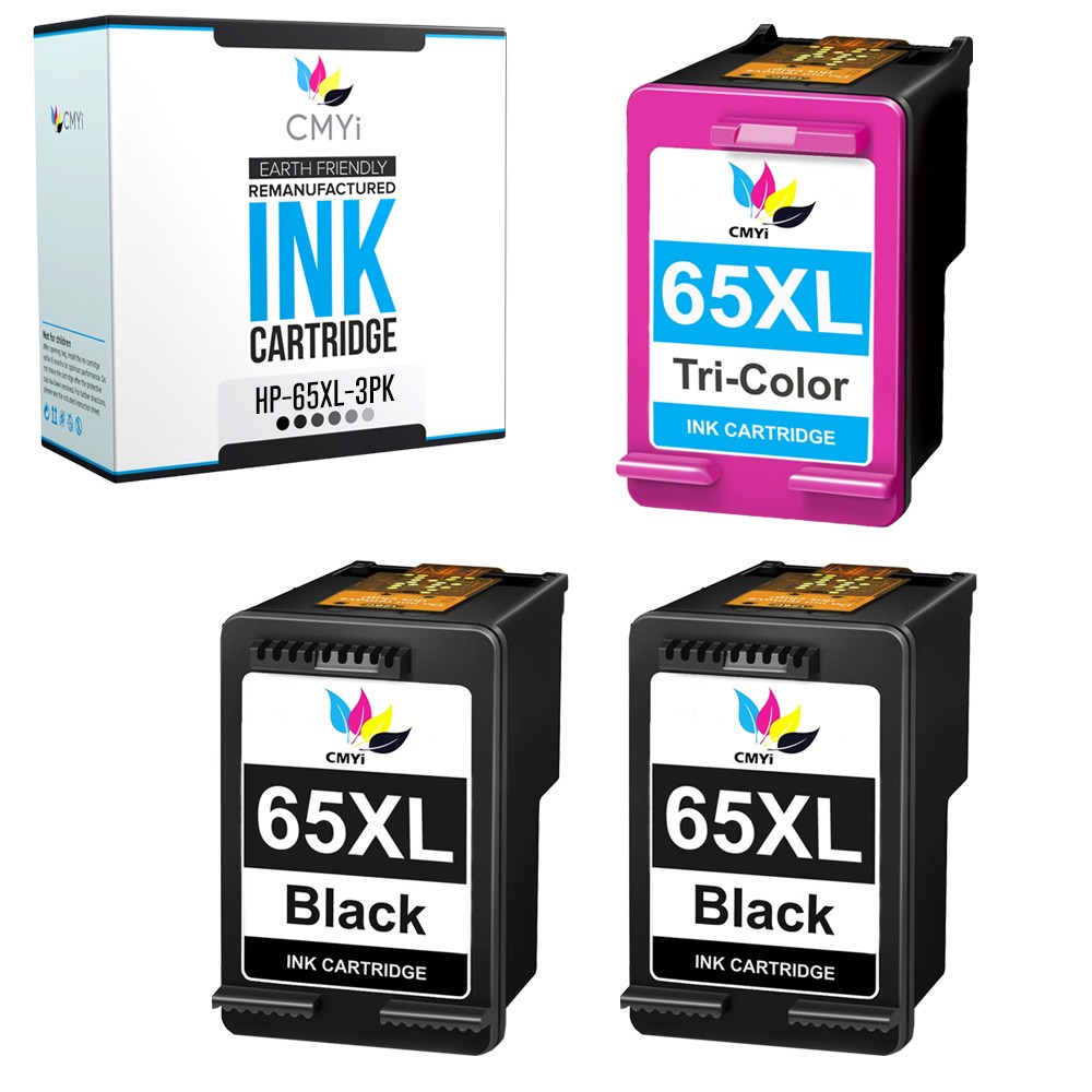 3-Pack CMYi Compatible 65XL Cartridges for HP ENVY 5034 5052 5055 5058 5070 5012