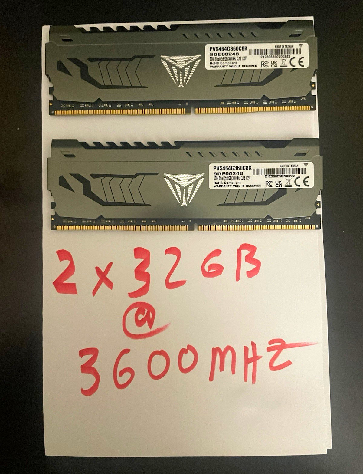 Patriot Viper Steel 64GB (2x32GB) DDR4-3600MHZ