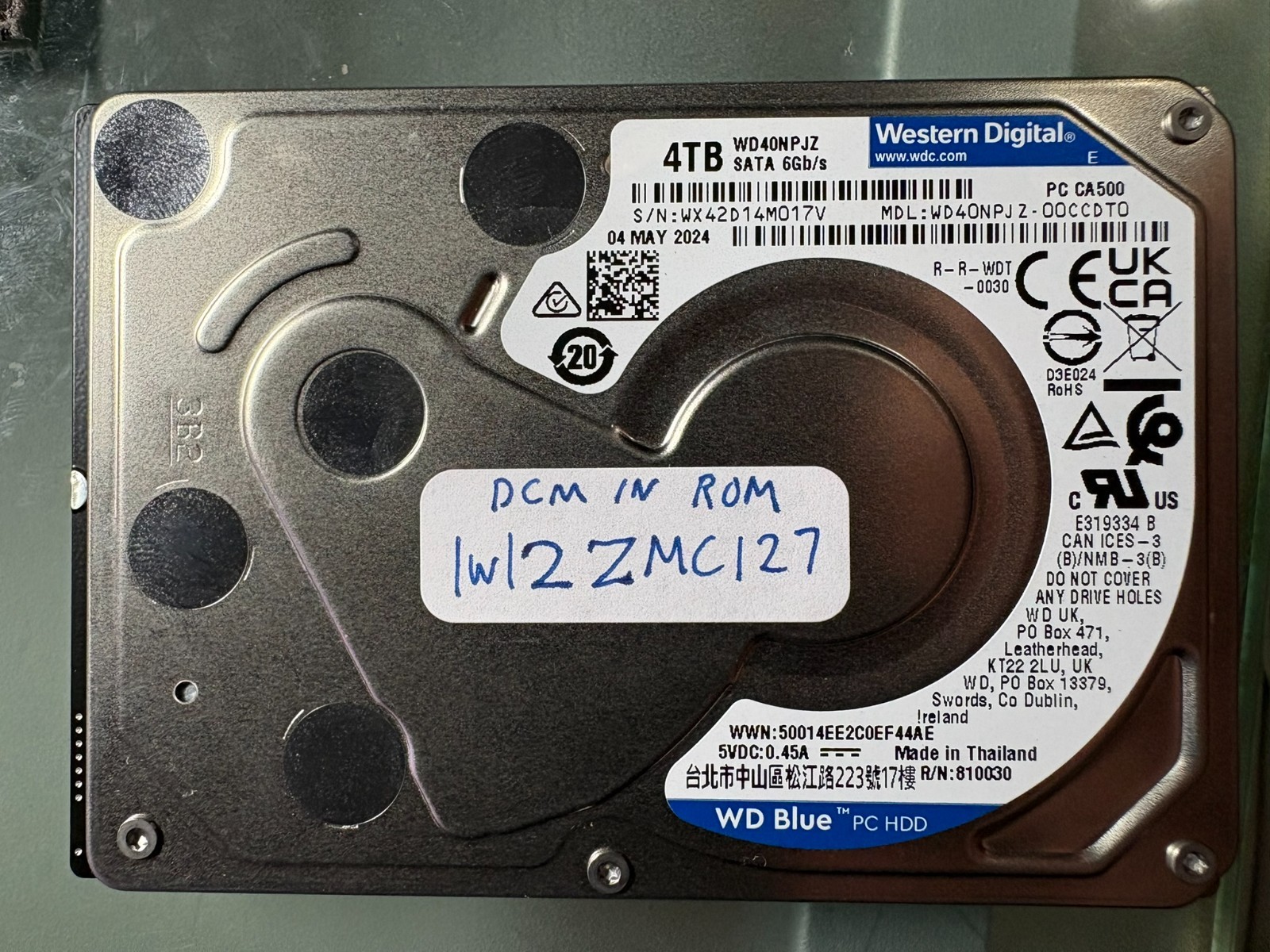 Western Digital 4tb WD40NPJZ -00CCDT0 SATA hard drive - WORKING PERFECTLY