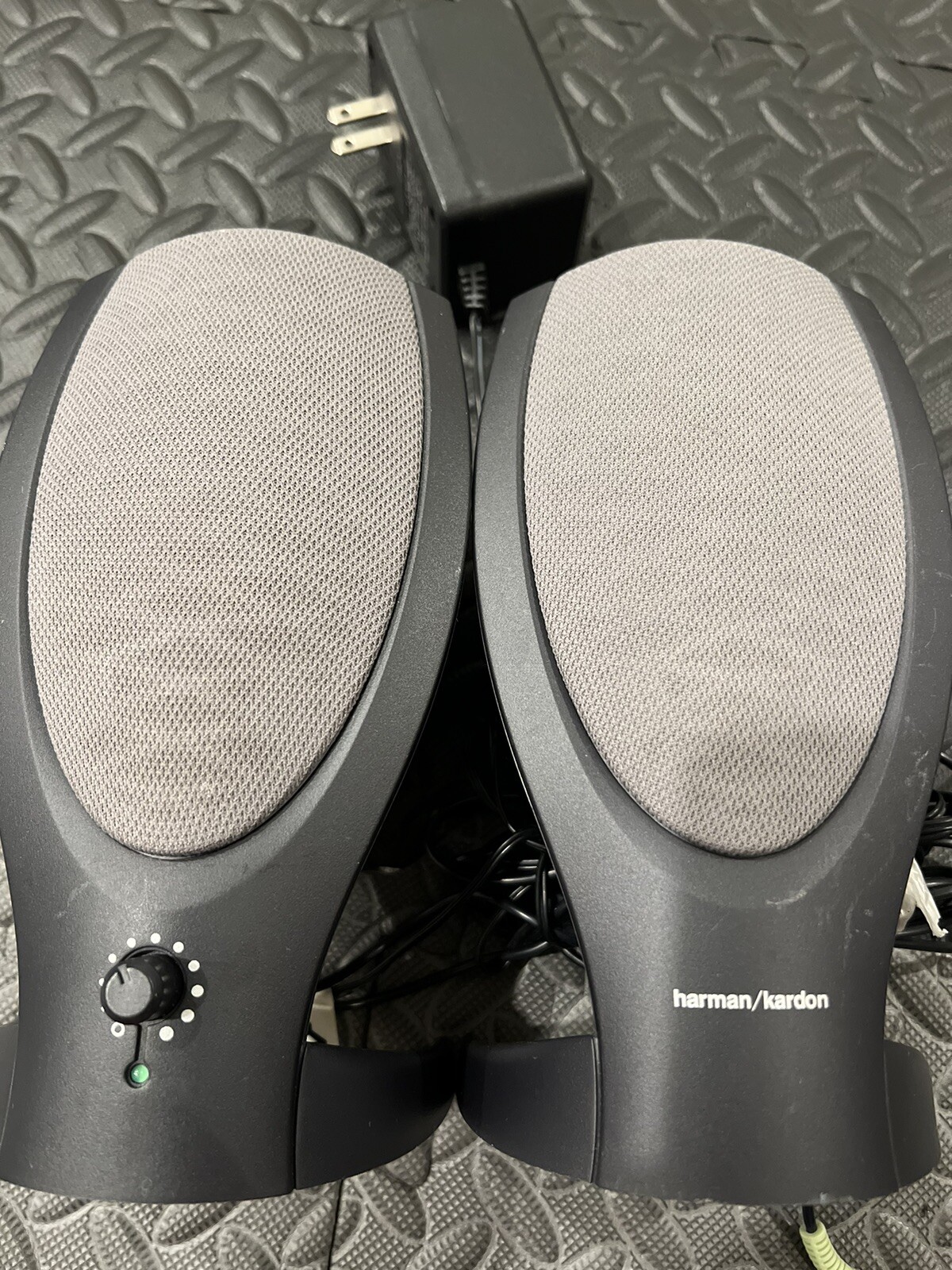 Rare HARMON KARDON REV A00 Computer Speakers w/ POWER SUPPLY Set ac headphone