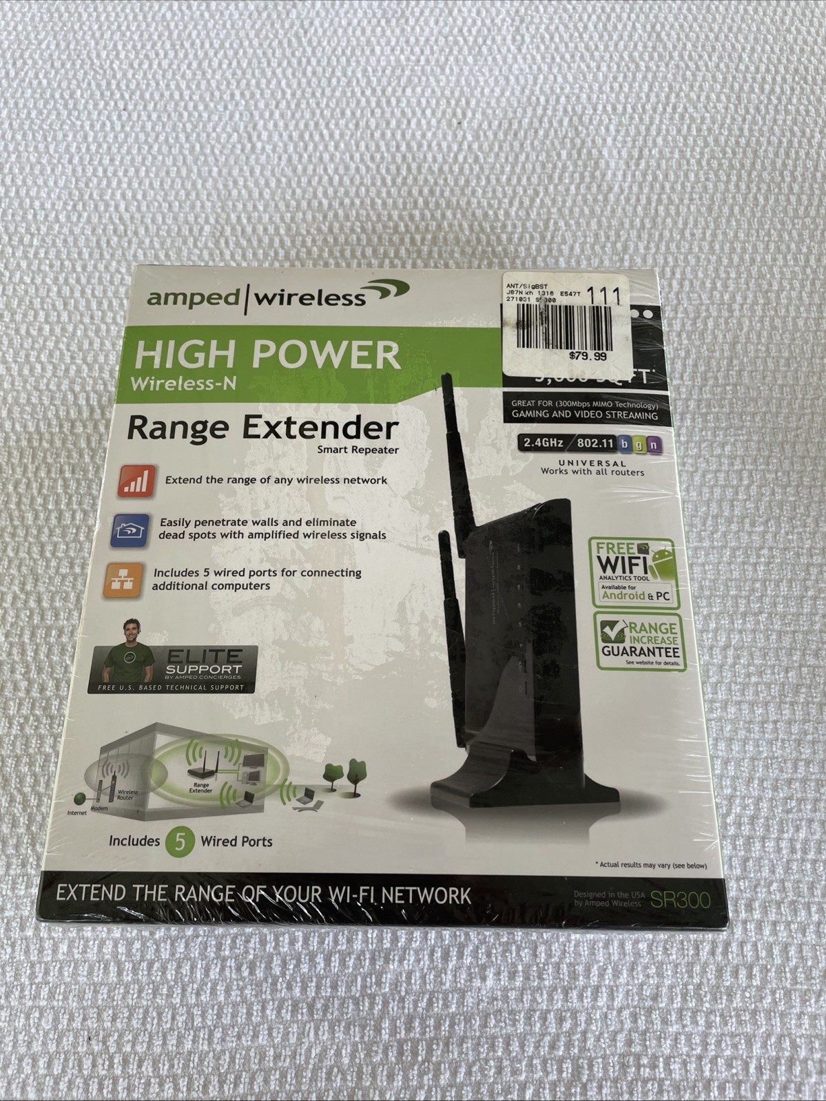 Amped Wireless High Power Wireless-300N Smart Repeater Sealed Box