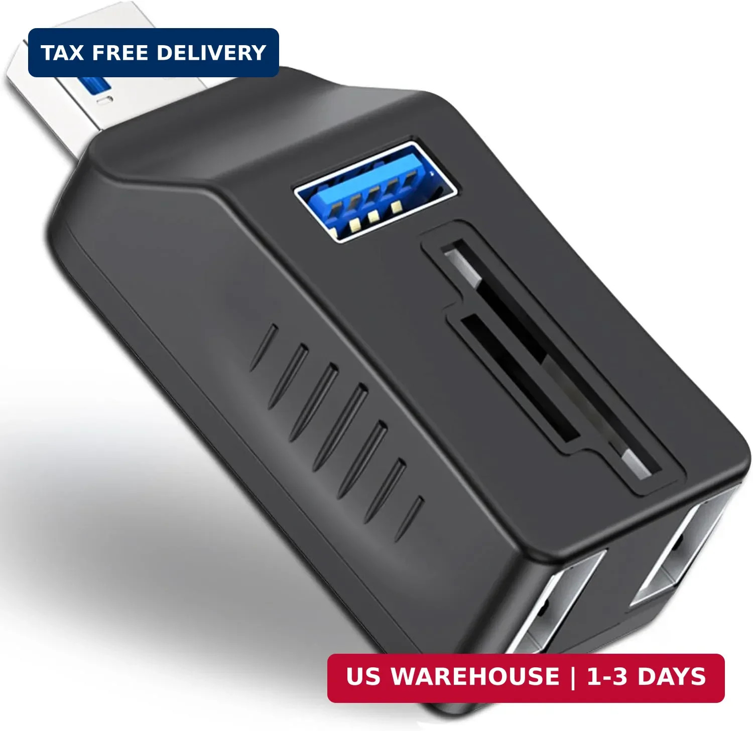 5-Port USB 3.0 Hub with SD TF Card Reader, USB Extender Adapter with Memory SD/M
