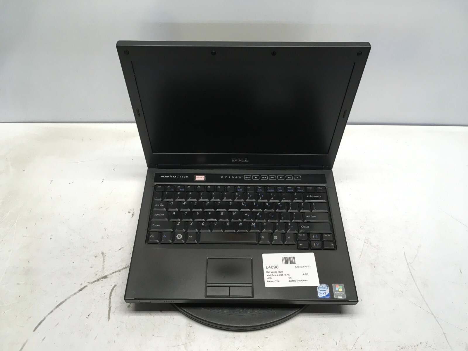 Dell Vostro 1320 Intel Core 2 Duo P8700 2.53GHz 4 GB NO HDD No Batt Dim Screen